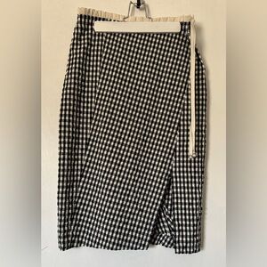 Altuzarra black and white gingham midi pencil skirt